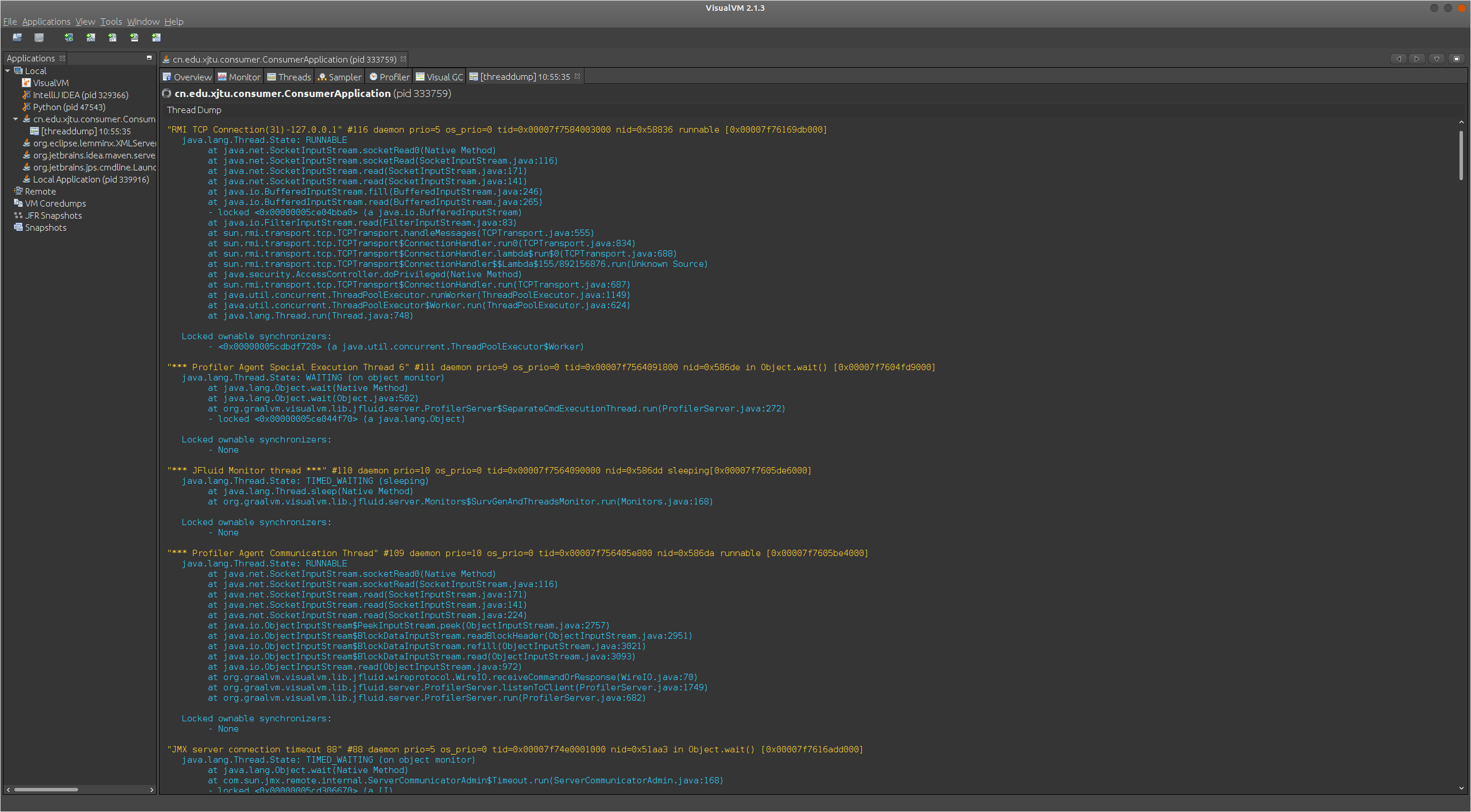 VisualVM thread Dump